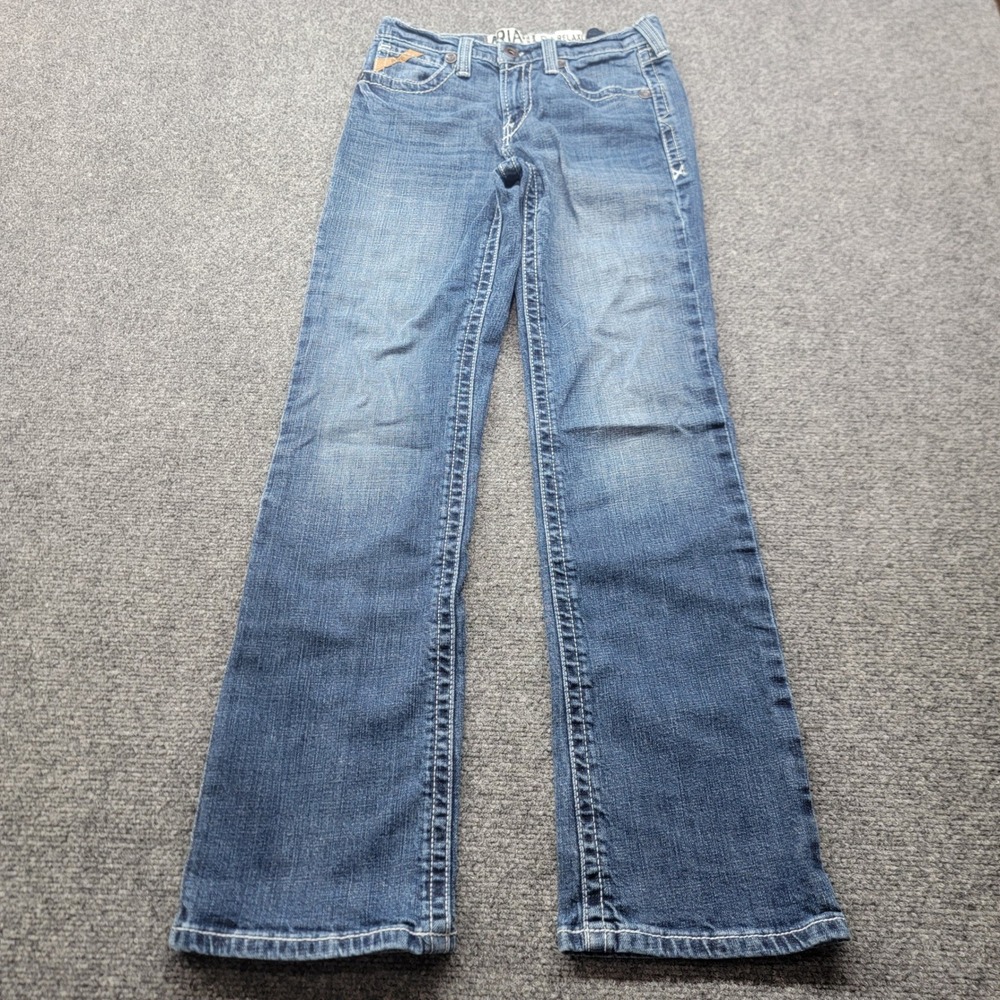 Ariat Boys B4 Hugo Relaxed Bootcut Jeans Denali Wash Size 12 Adjustable Waist